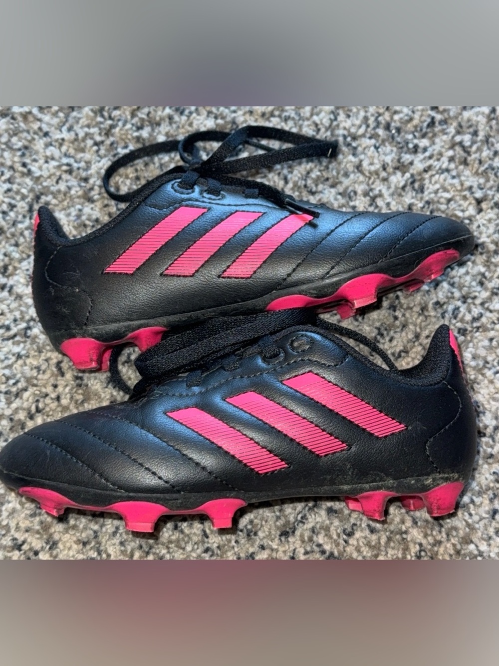Adidas Soccer Cleats, Youth Girls Size 13K, Black Pink